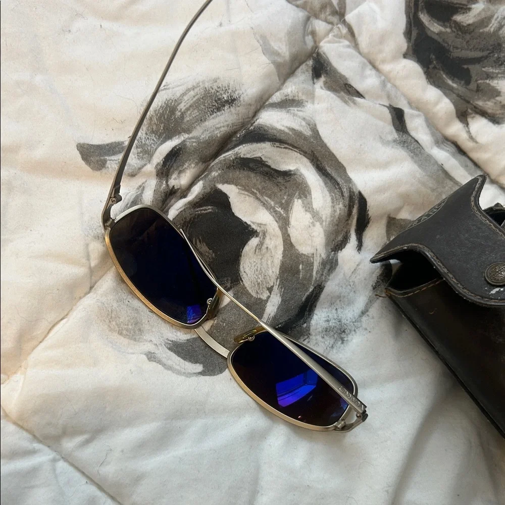 Vuarnet Pouilloux Ref. 062 Handmade Blue Lens Metal Frame Sunglasses